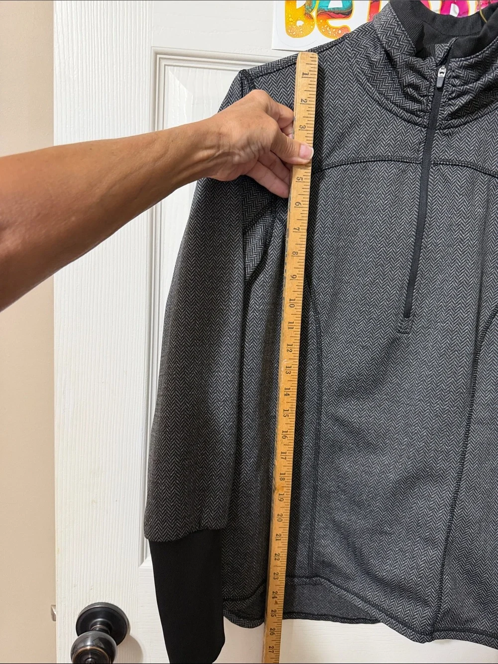 Athletic Works Black and Gray Zip-Up Half Collar Sweater